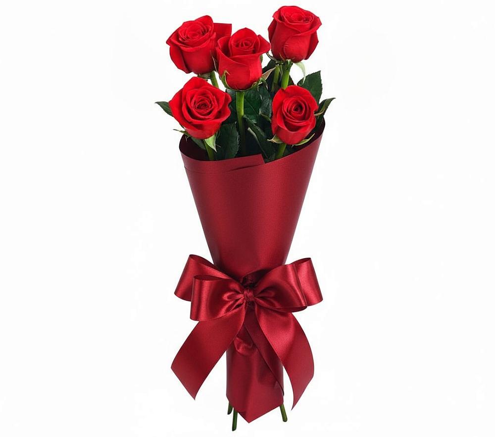 Букет 5 Красных роз Эдлесс Лав в Колобово