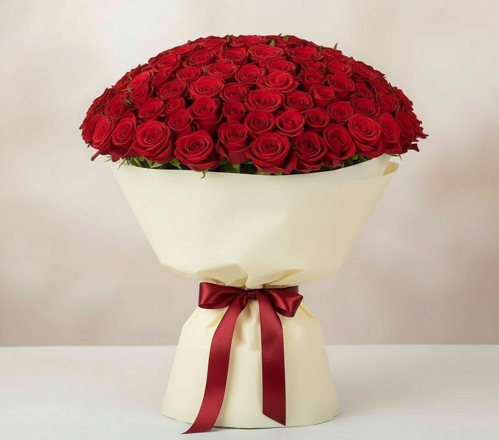 Букет 101 Красная роза Милано в Колобово