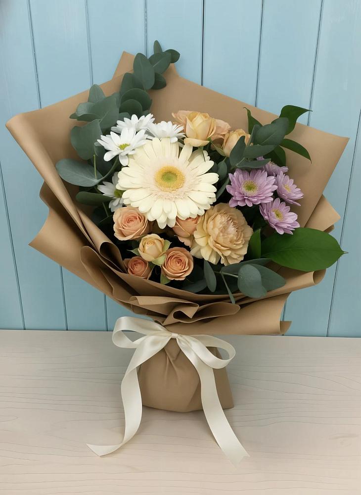 Букет цветов из: Герберы и Хризантемы в Колобово