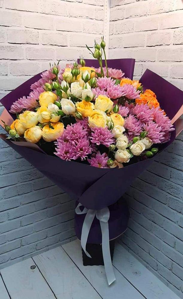 Букет цветов из: Хризантемы и Розы в Колобово