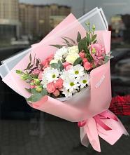 Букет цветов из:  Розы, Лизиантусы и Хризантемы в Колобово
