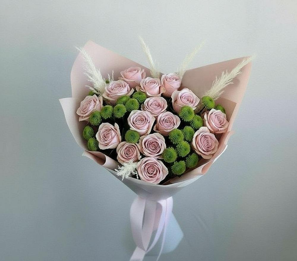 Букет цветов из: Розы и Хризантемы в Колобово