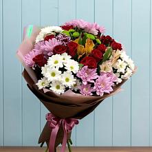 Букет цветов из:  Розы, Хризантемы и Альстромерии в Колобово