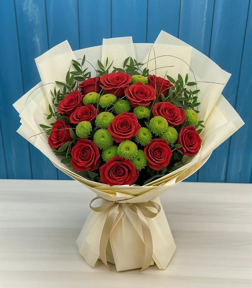 Букет цветов из: Розы и Хризантемы в Колобово