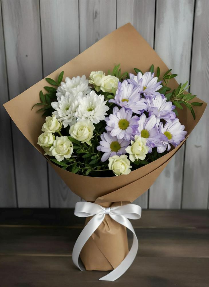 Букет цветов из: Хризантемы и Розы в Колобово