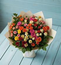 Букет Микс из разноцветных кустовых роз #REPLACE_PRED# Колобово